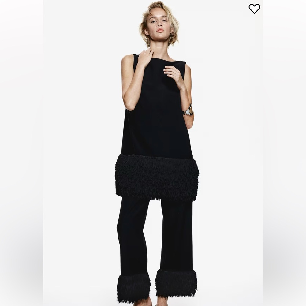 New H&M Fringe-Hem Pants